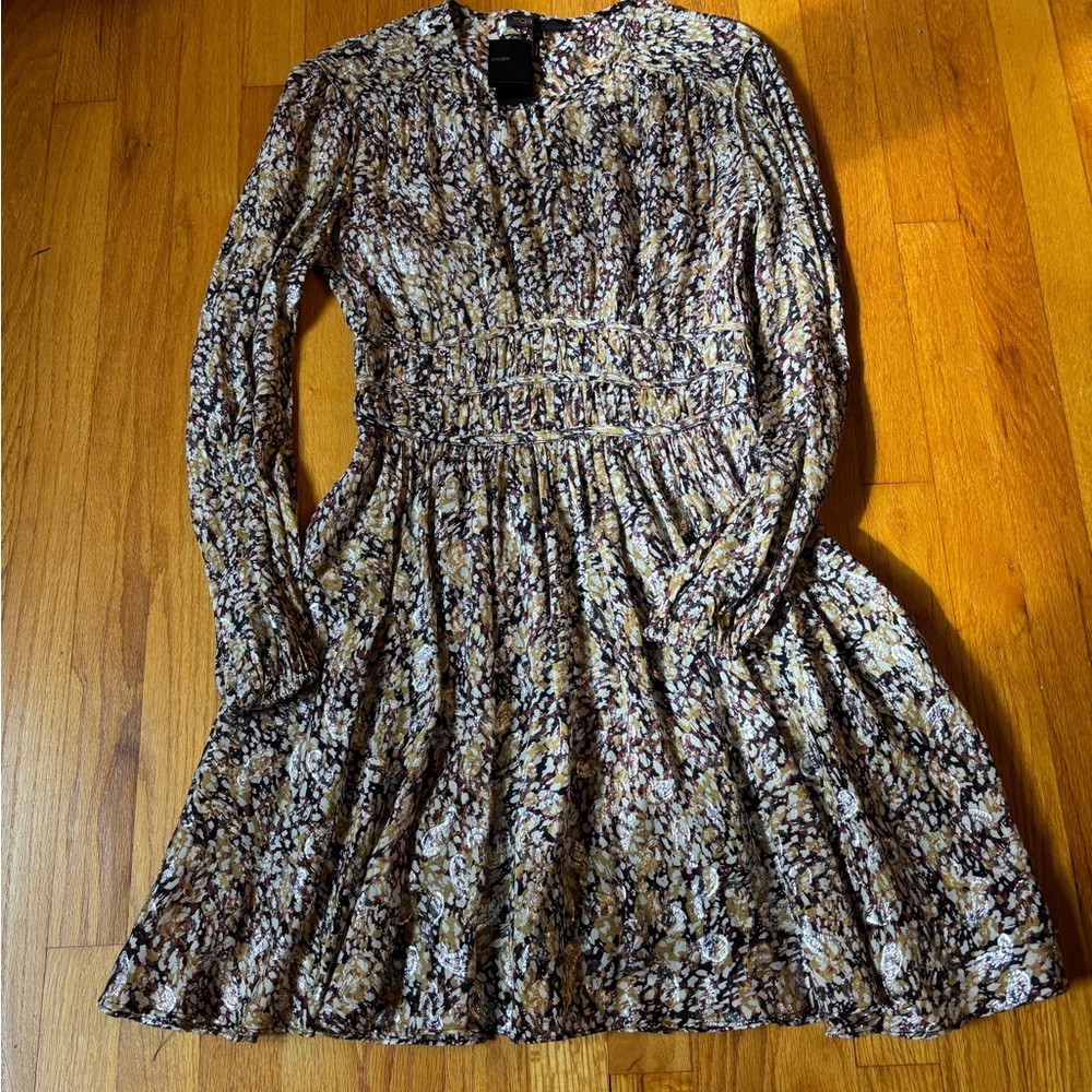 NWT Maje Animalier Lurex Dress